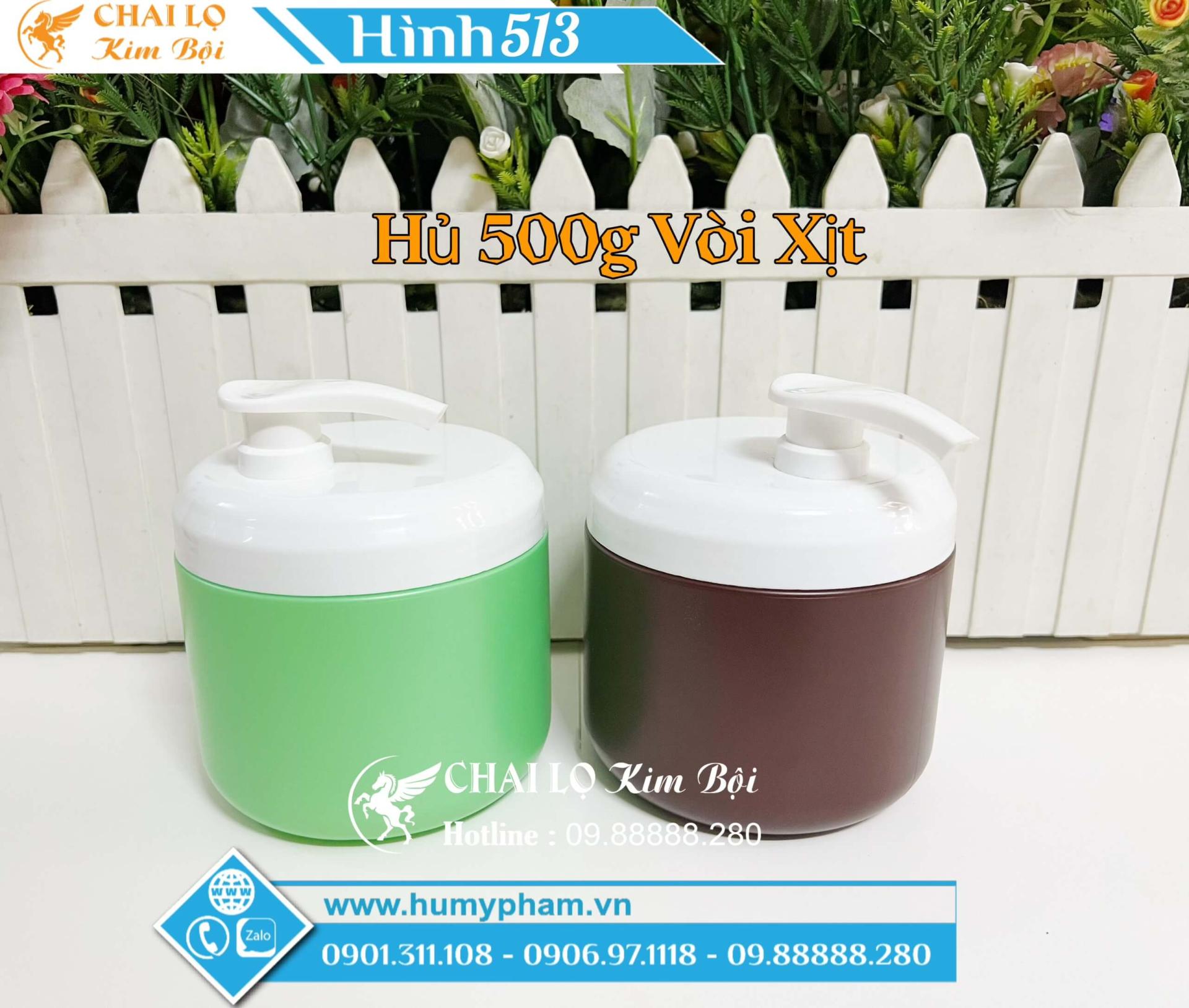 hủ đựng kem body 500g vòi xịt