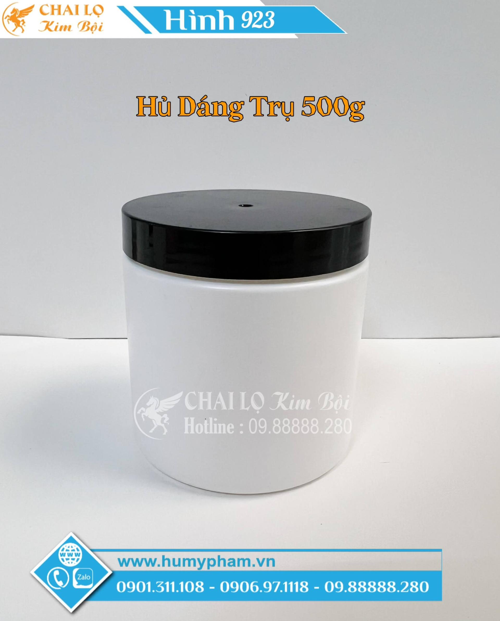 hủ 500g thân trắng nắp đen
