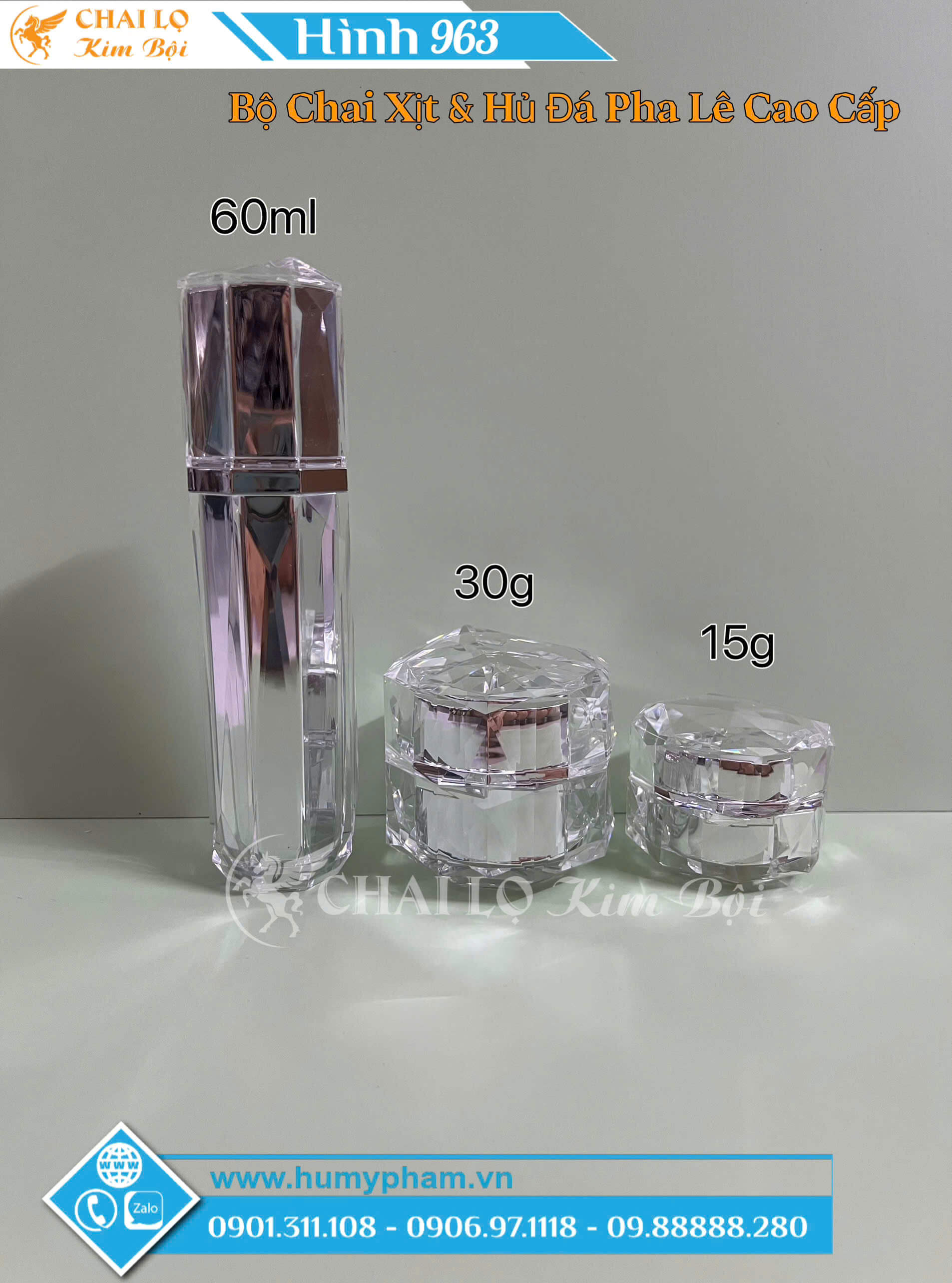 bộ chai lọ mỹ phẩm cao cấp