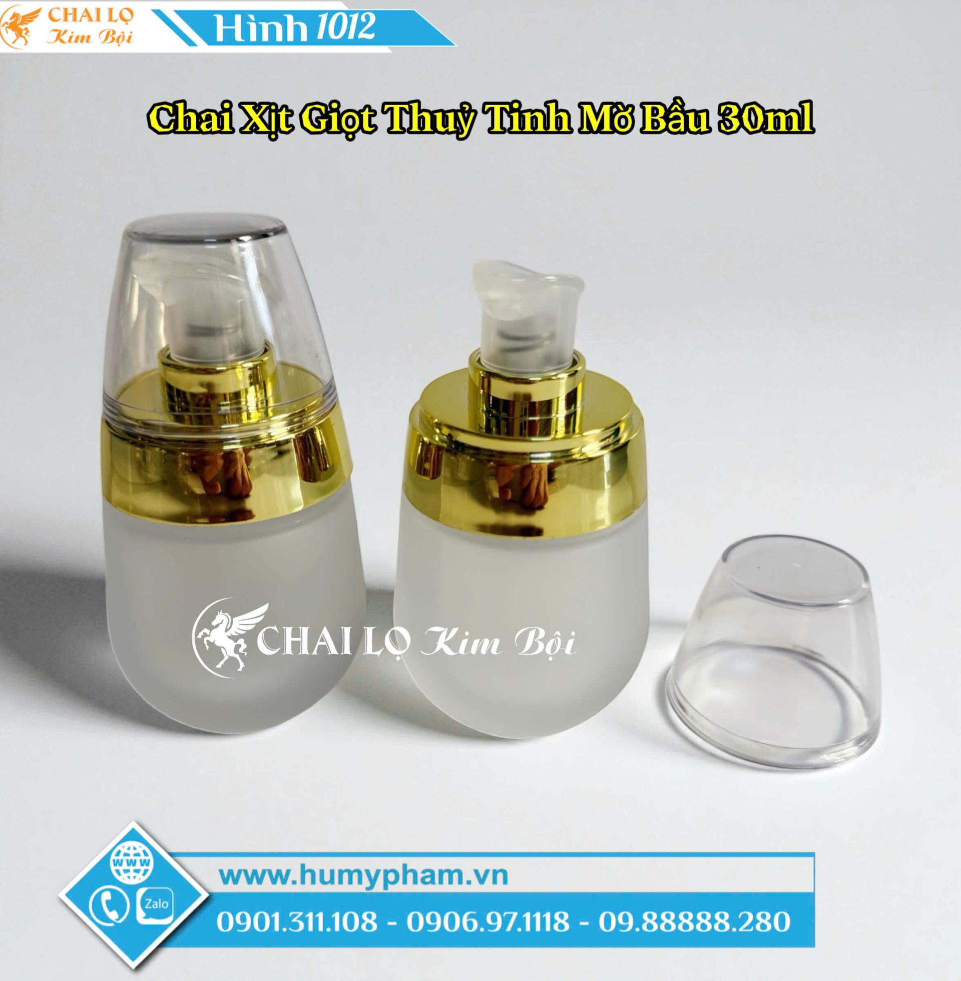 Chai Xịt Giọt Thủy Tinh Bầu 30ml