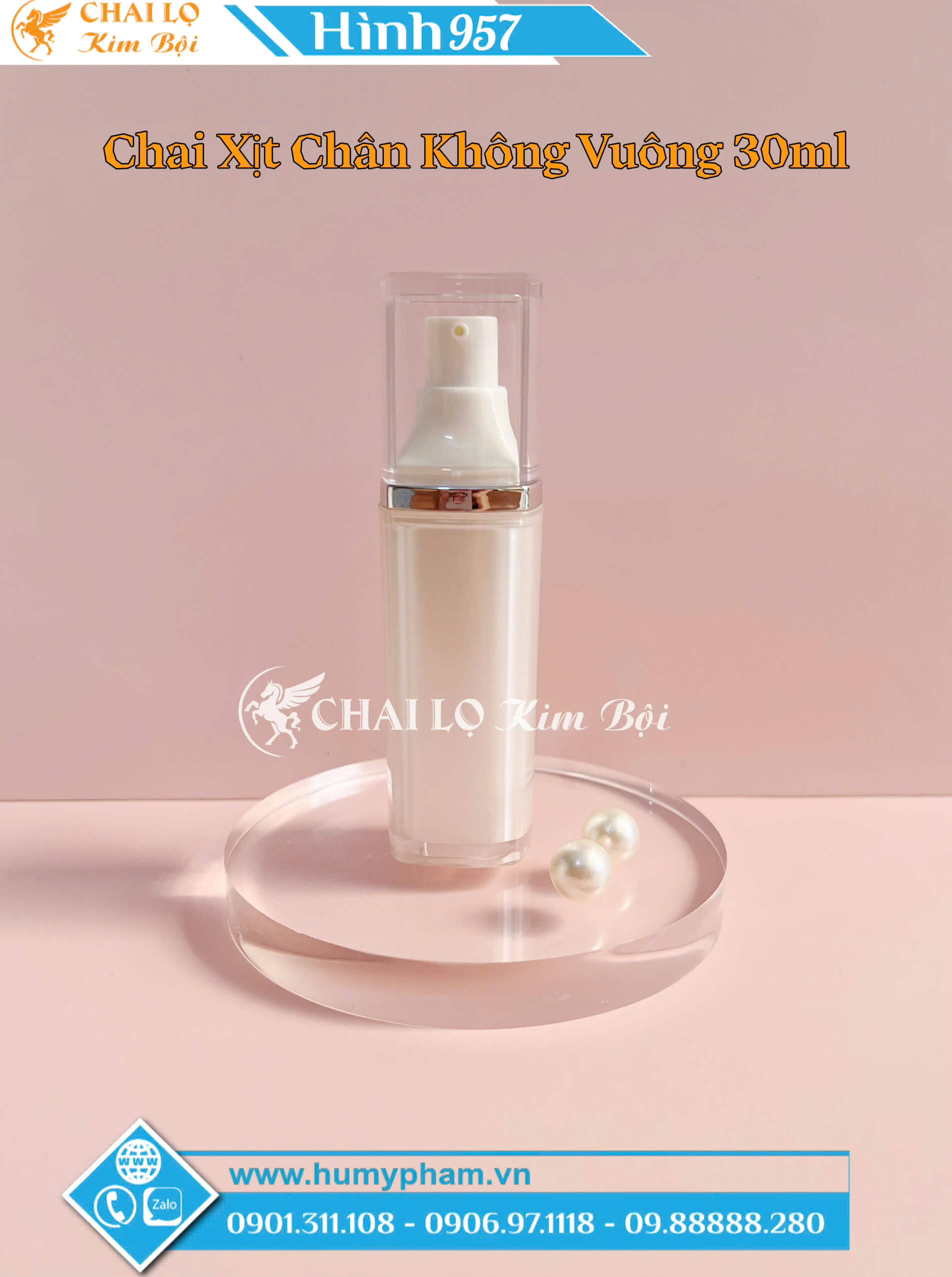 chai xịt chân không vuông 30ml