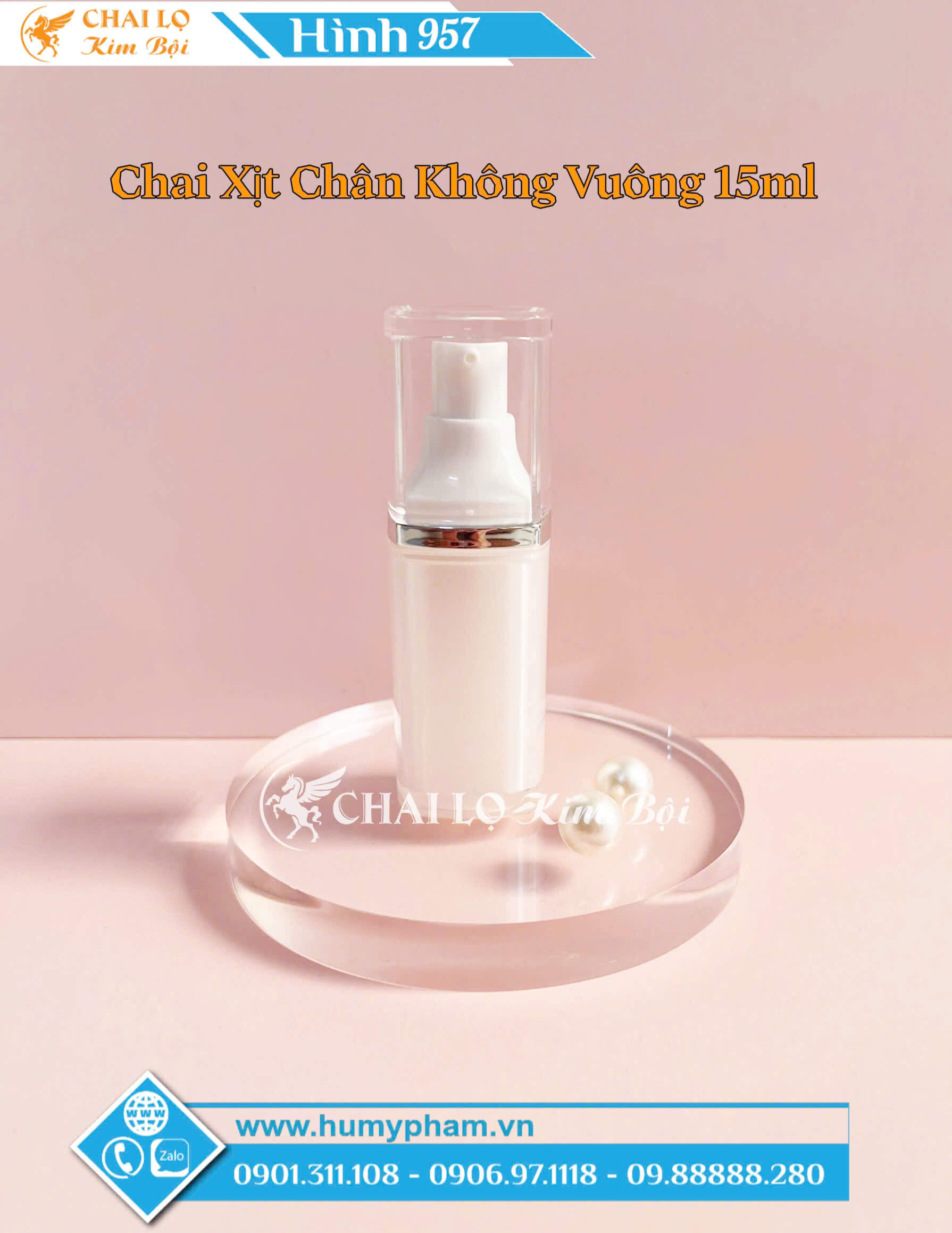 chai xịt chân không vuông 15ml